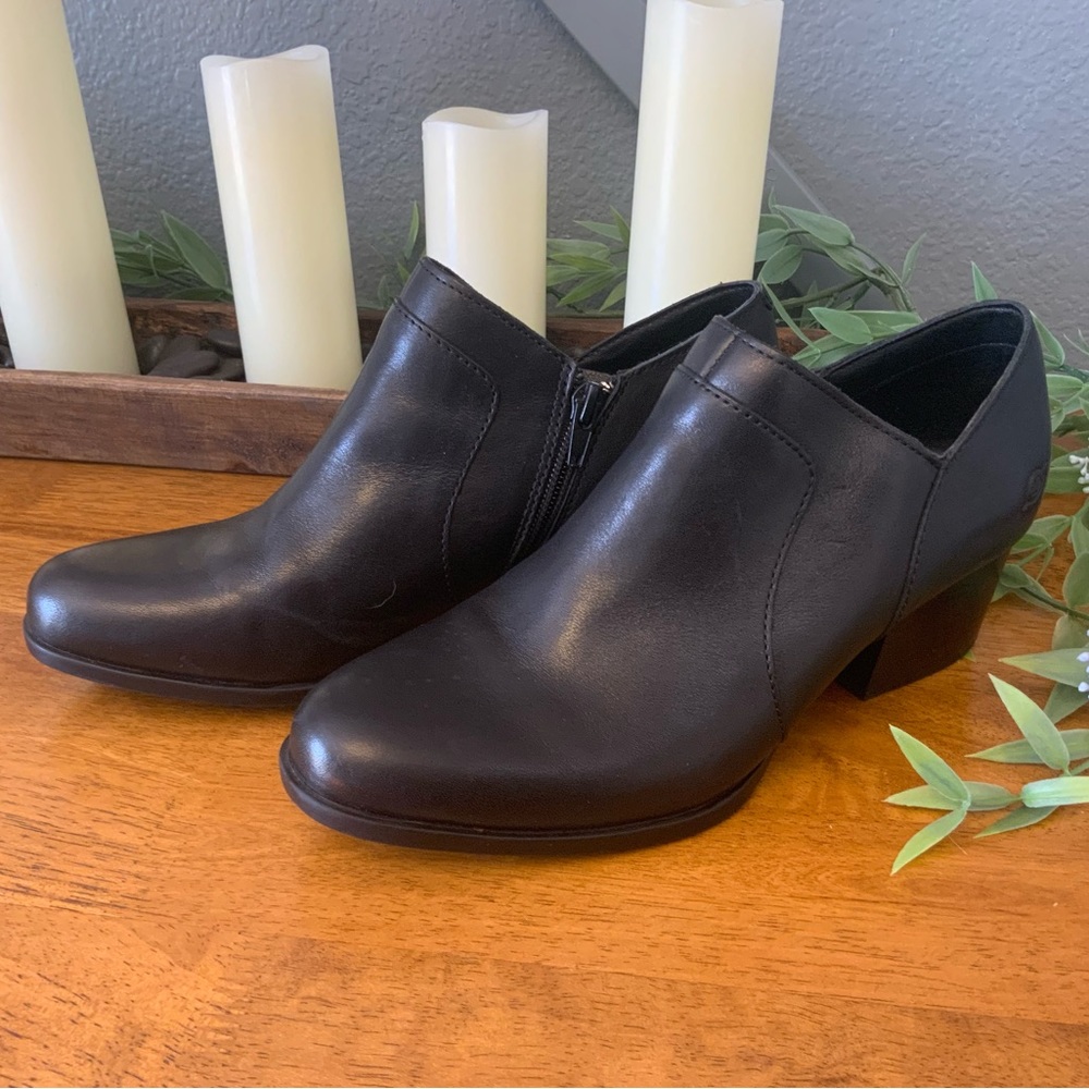 BORN black leather booties 8.5